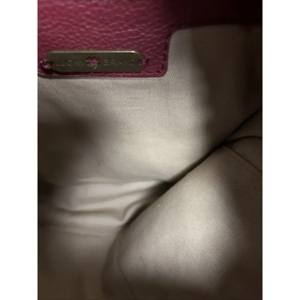 Lucky Brand Boho Leather Maroon Burgundy Crossbody Bag Purse